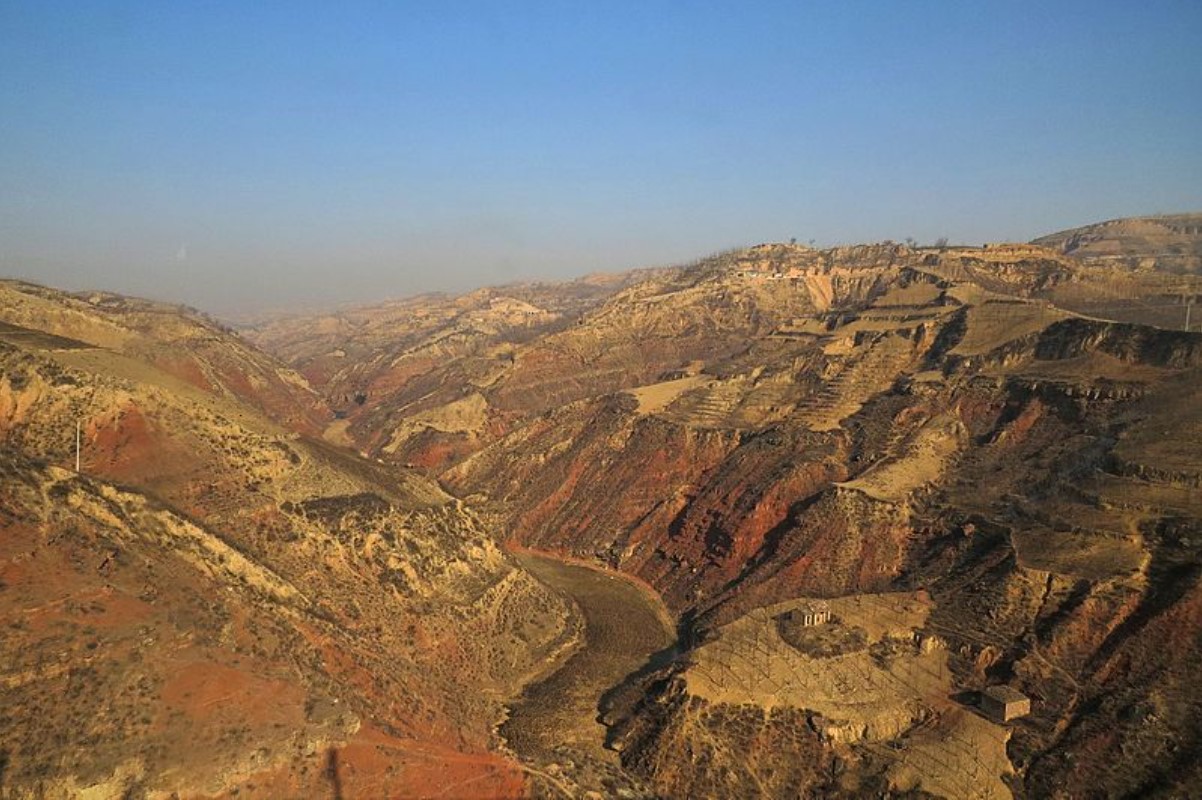 Photograph of the mountainous region of Shaanxi Province of China