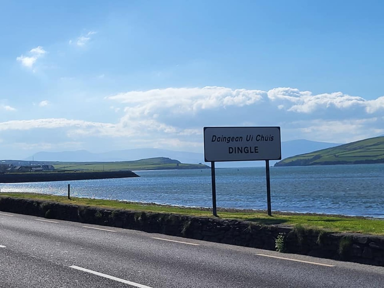 Sign announcing the entrance of Dingle, Ireland