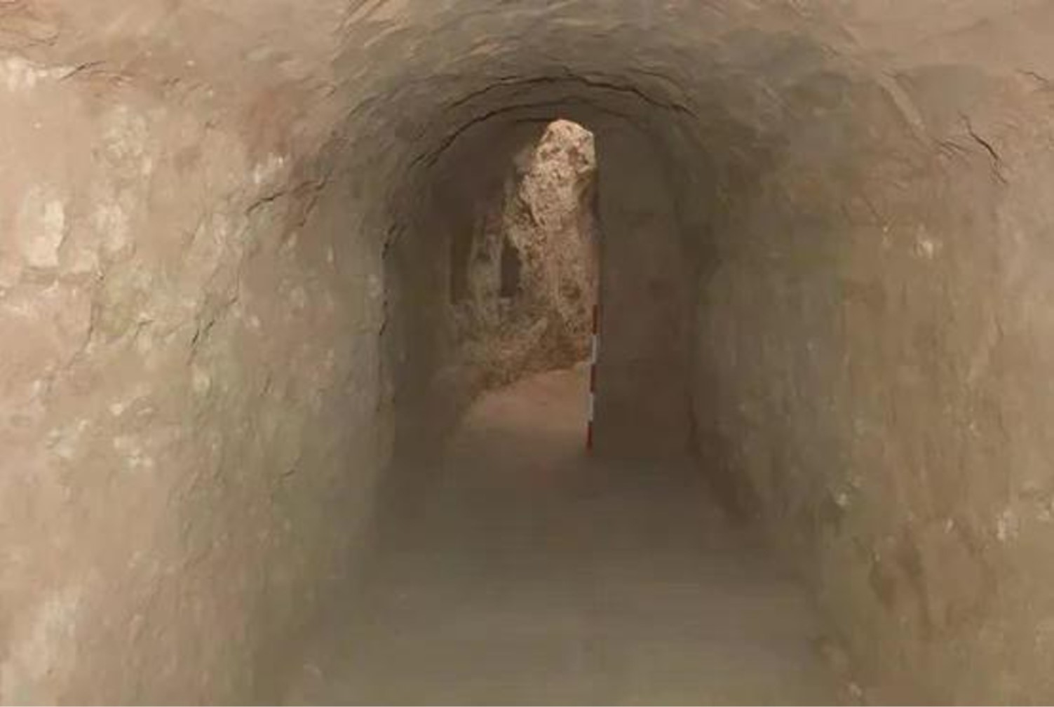 Photograph of one section of the tunnel system that sits beneath the ancient Chinese stone city