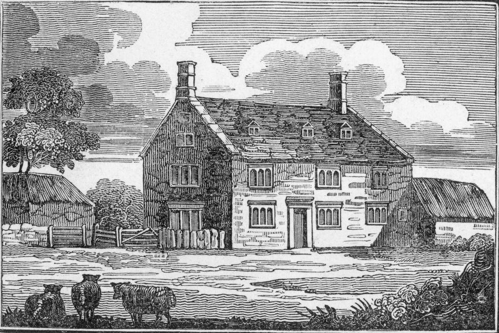 Circa 1750, The birthplace and home of English physicist and mathematician Sir Isaac Newton in Woolsthorpe