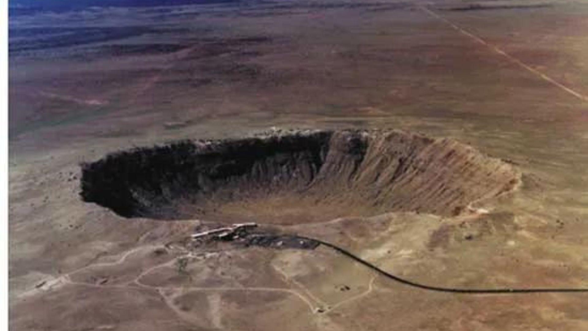 Example of a crater formed by a volcanic eruption before filling with water