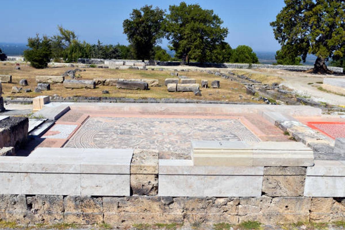 Expansive view of the ancient city of Aigai, Macedon in what is now Vergina, Greece