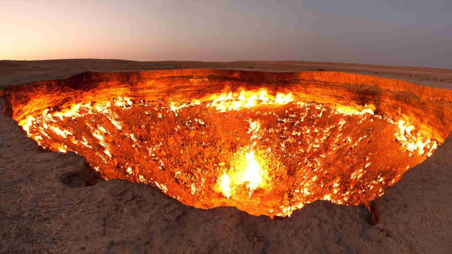 A photo of the Door to Hell crater in Turkmenistan.