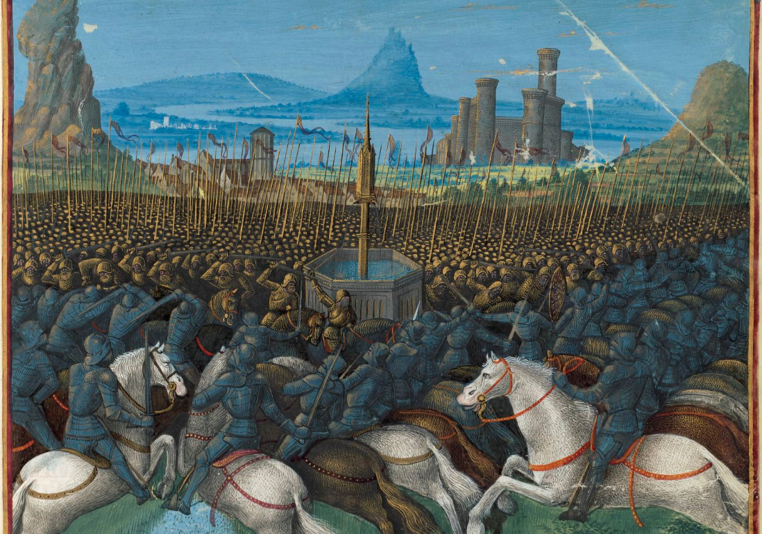 A painting of the Battle of Hattin, which became the turning point in the third Crusade War