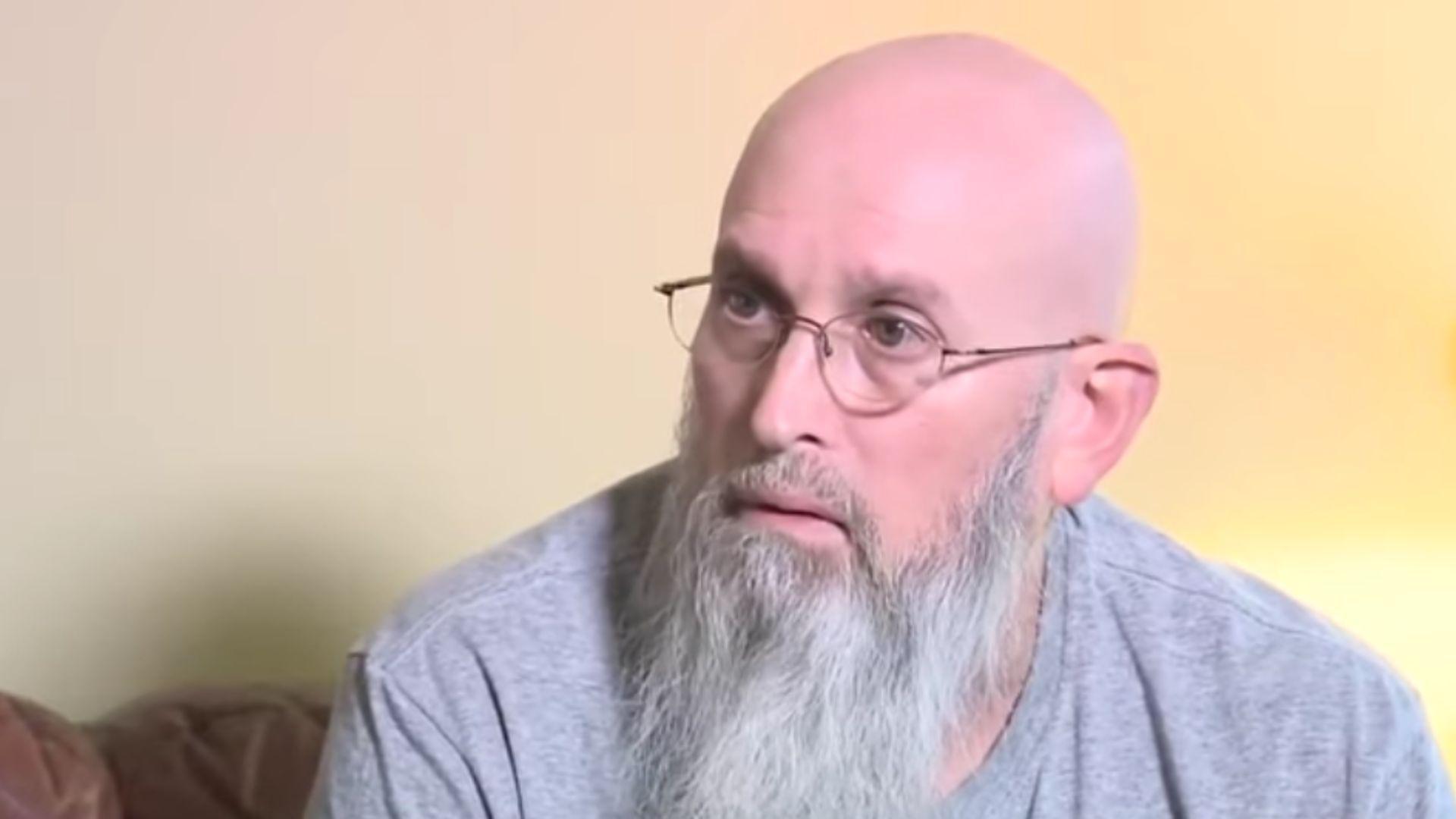 Screenshot of David Greer, who found the Pan statue, during an interview of WLKY News