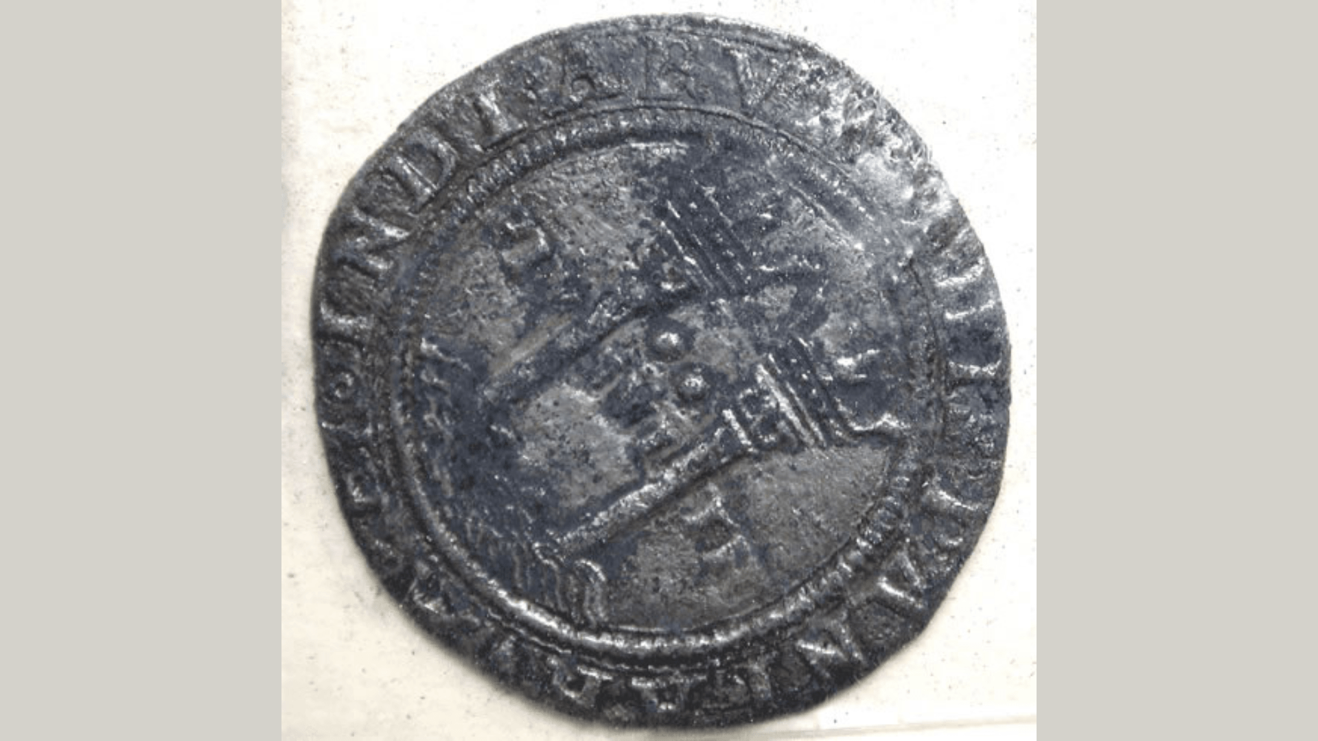 A Spanish coin found at Padre Island National Seashore, from the 1554 wrecks.
