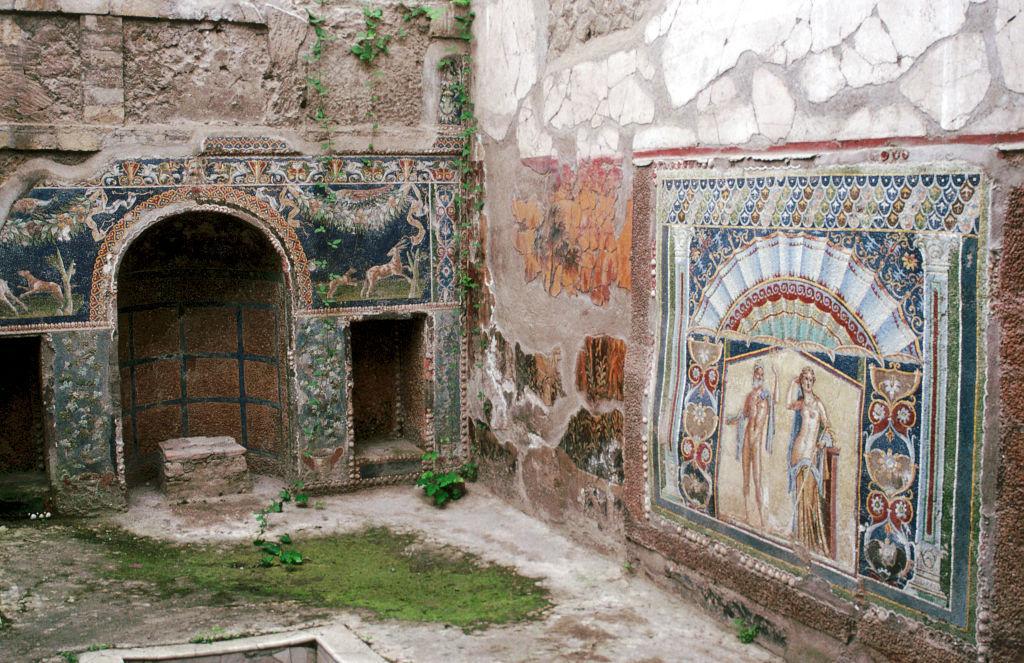 Interior garden room in the House of Neptune, Herculaneum, Italy