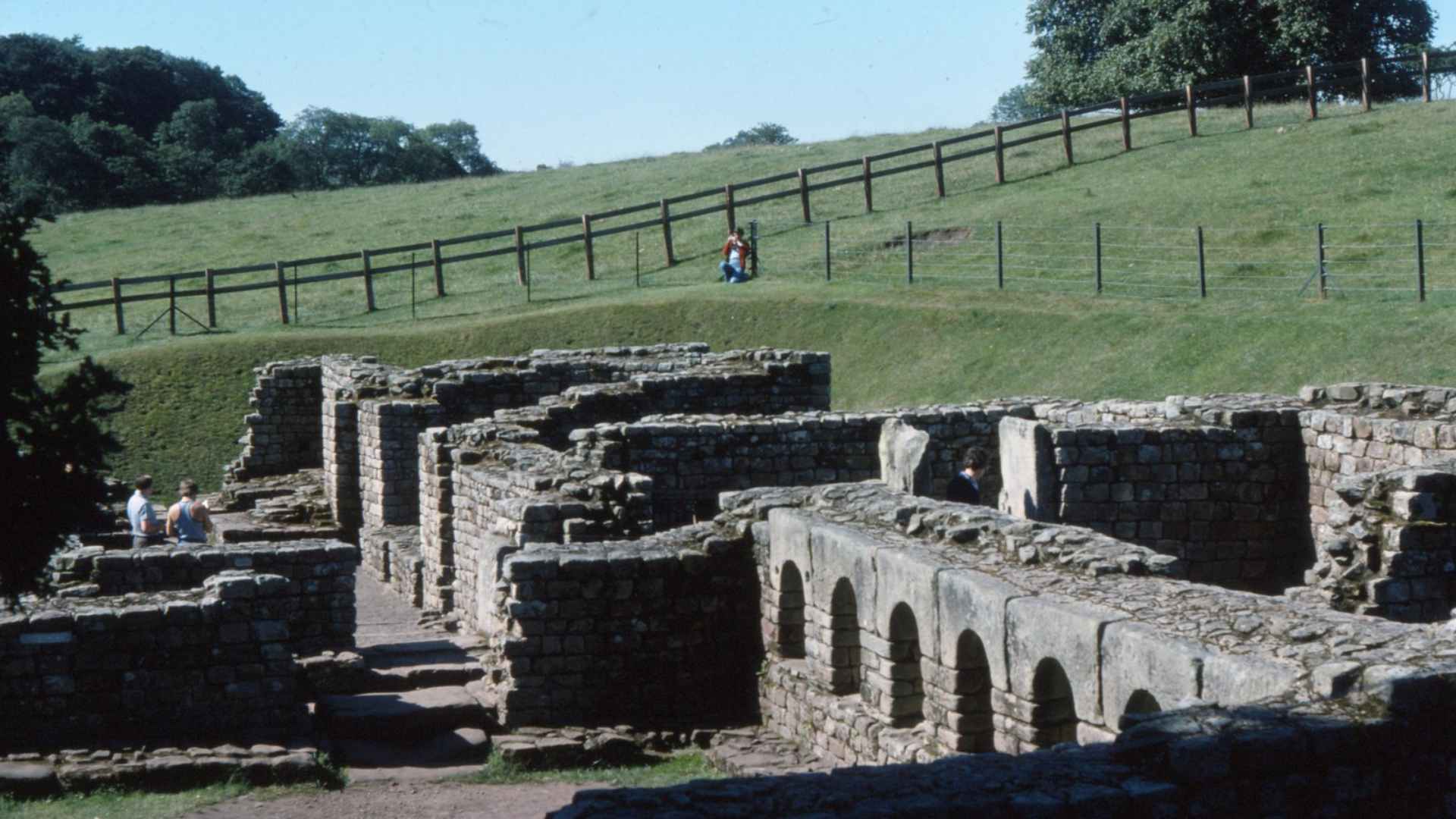 The remains of a Roman bathouse in the UK.