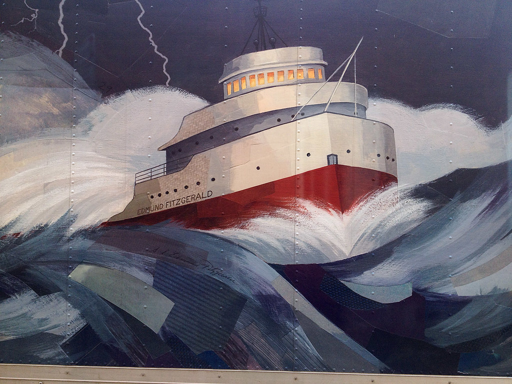 A recreation of the Edmund Fitzgerald's last voyage in the Great Lake