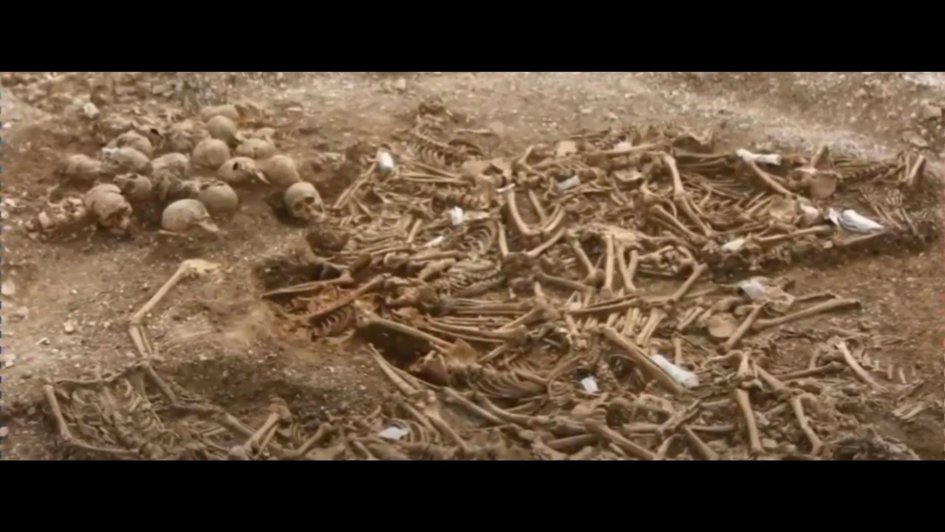 Mass grave of 54 skeletons and 51 skulls from the Middle Ages found in a shallow pit in Dorset, England