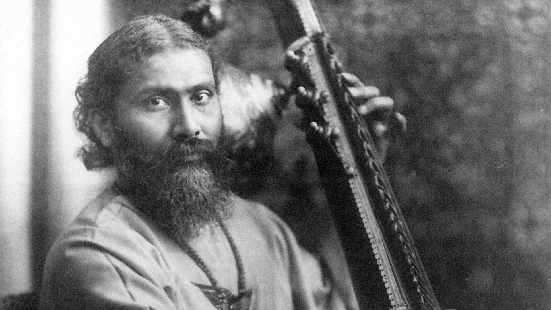 A black and white portrait photo of Noor Inayat Khan’s father, Hazrat Inayat Khan.