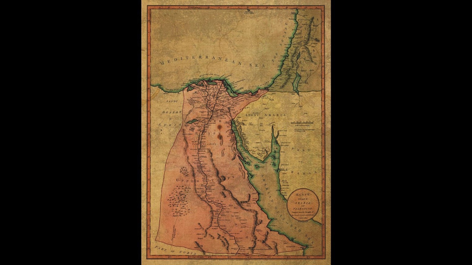 Map of Egypt from the 19th century