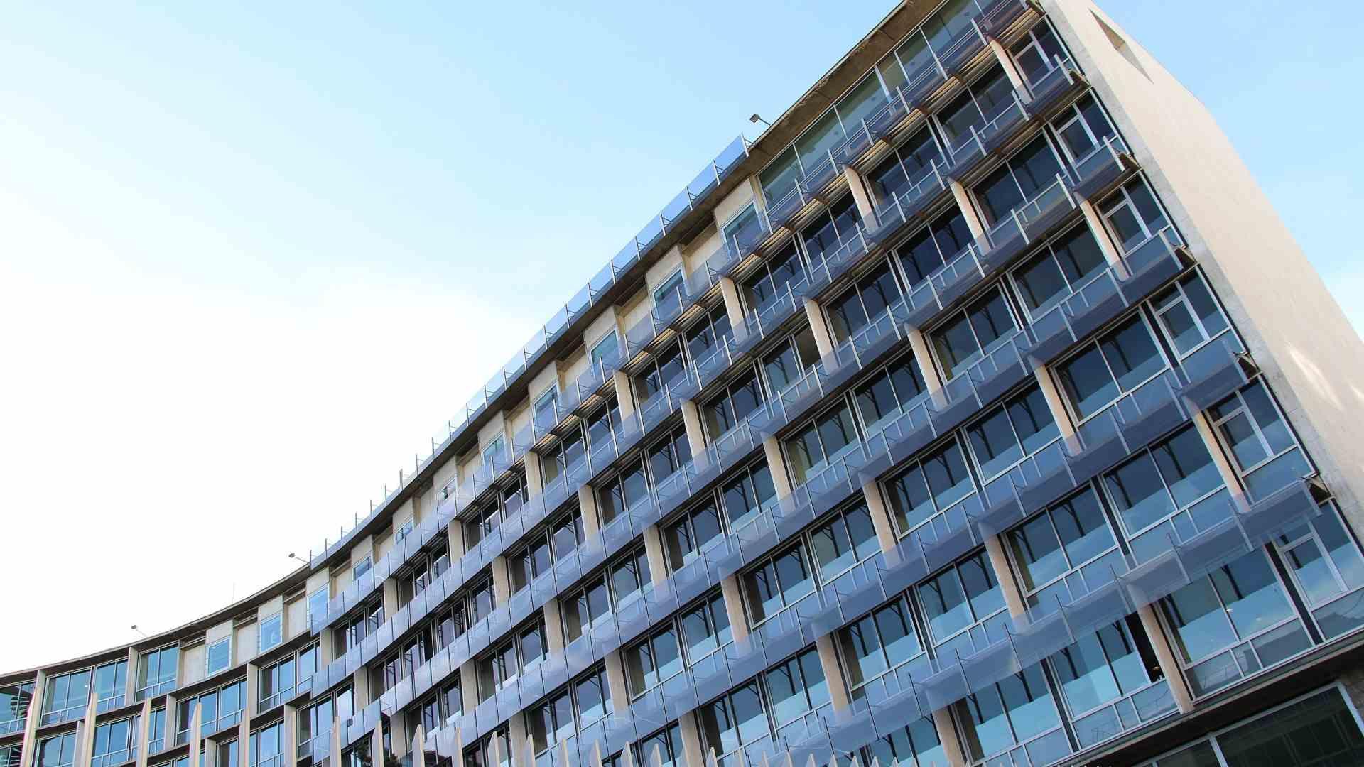 The United Nations Educational, Scientific, and Cultural Organization (UNESCO) building in Paris