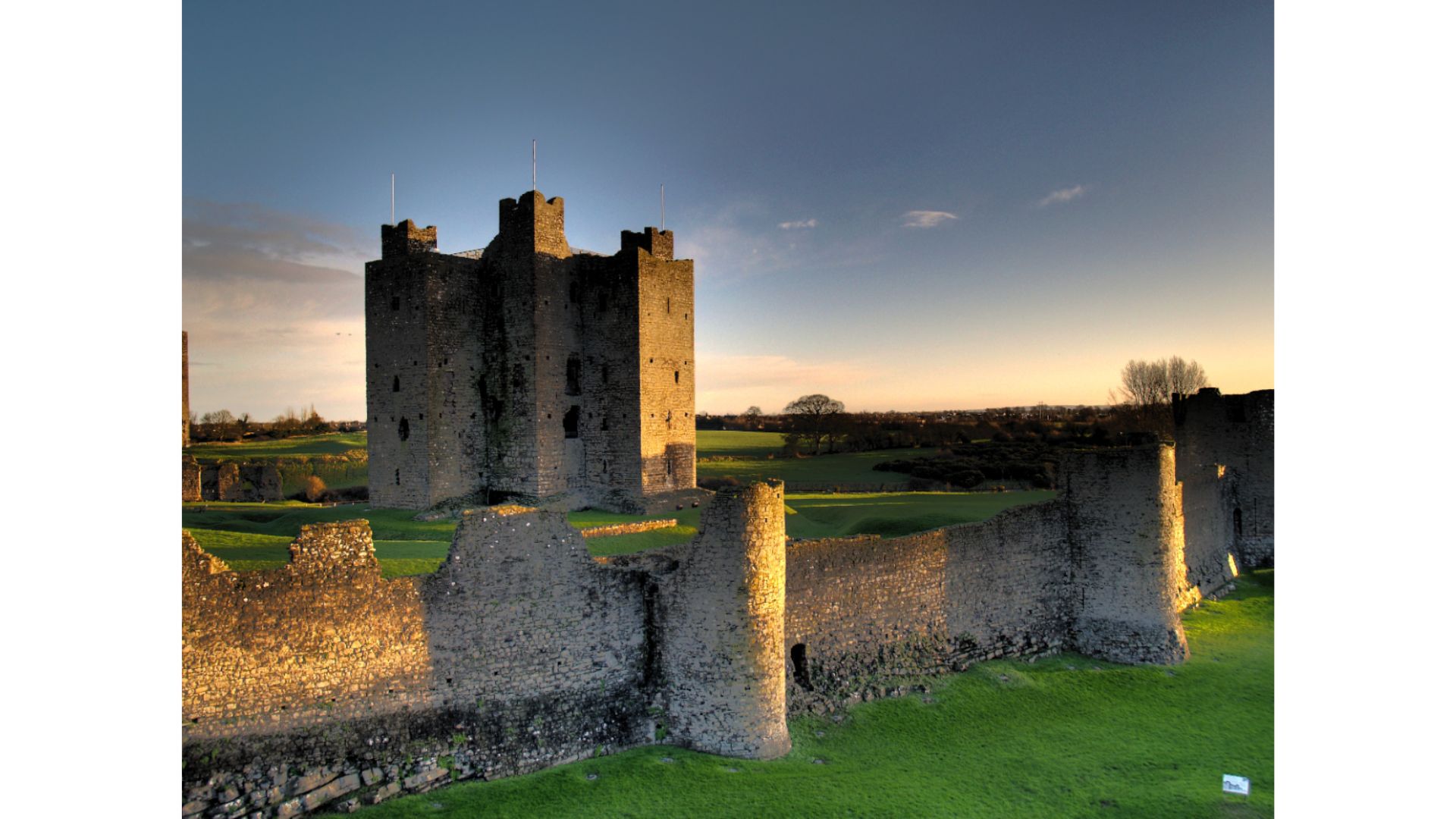 Trim Castle in County Meath, Ireland, at sunrise