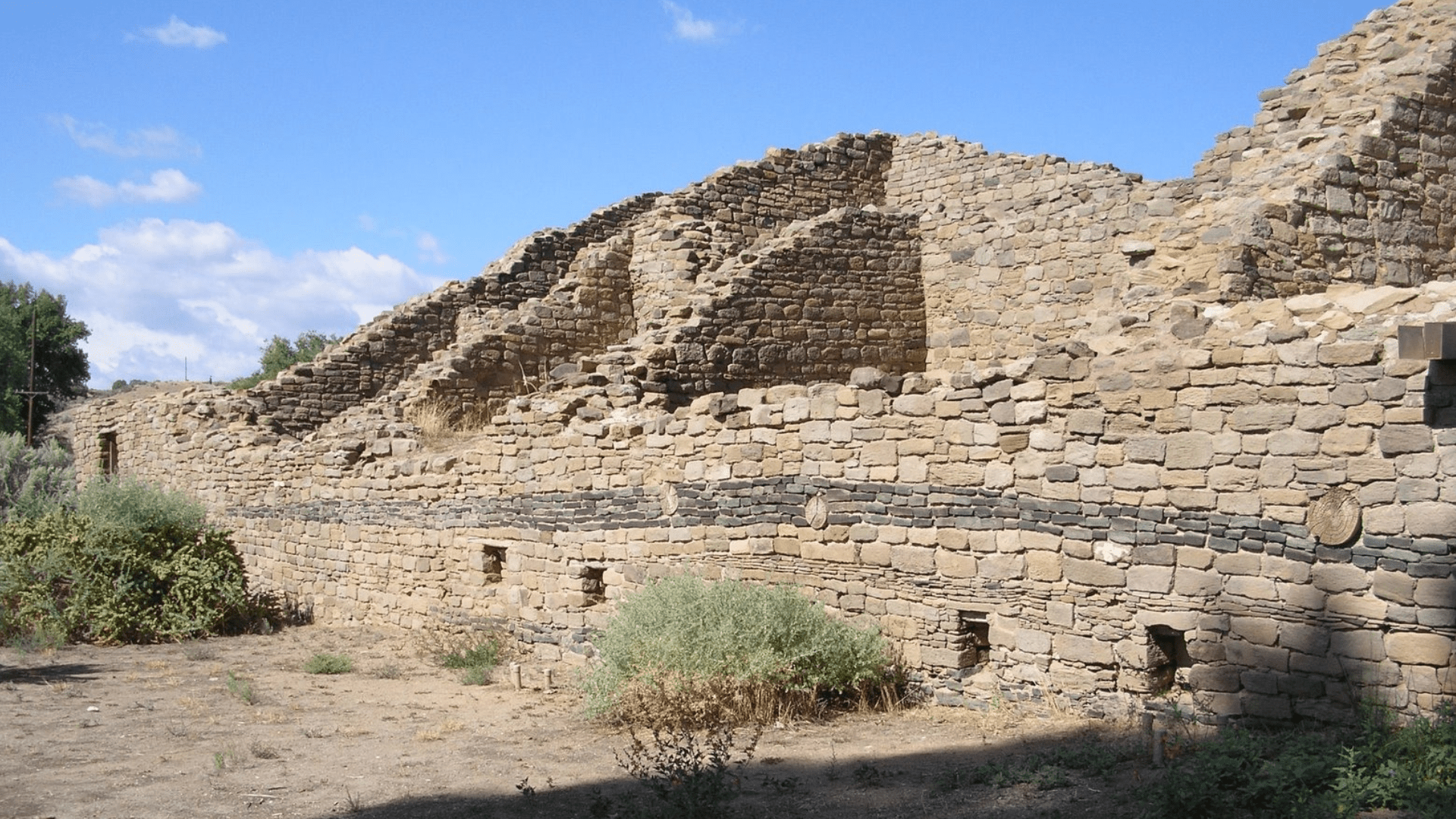 The ruins of an Aztec building.