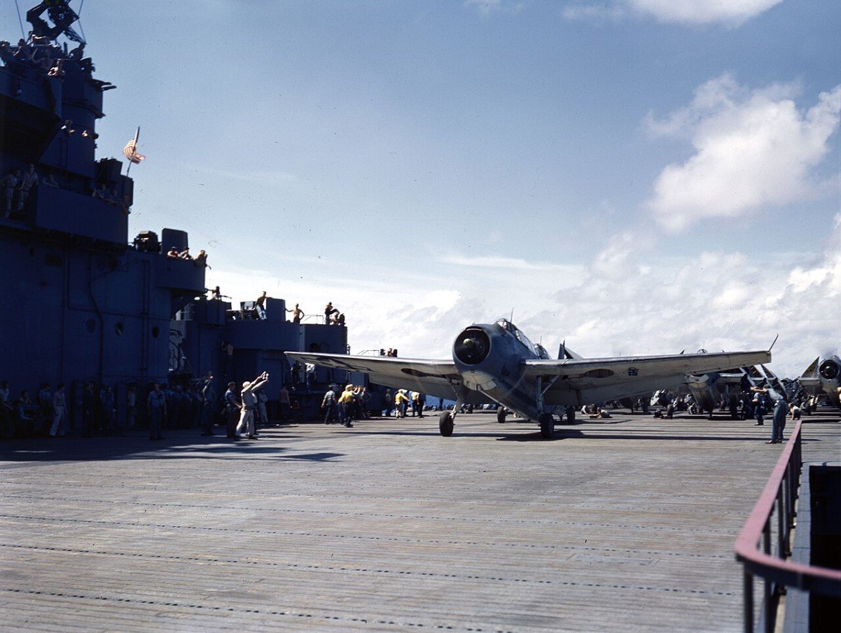 An image of a Navy Avenger plane before take-off