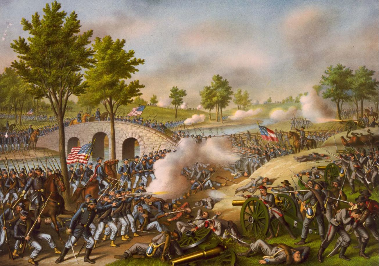 Battle of Antietam, September 17, 1862, lithograph by Kurz & Allison, c. 1888