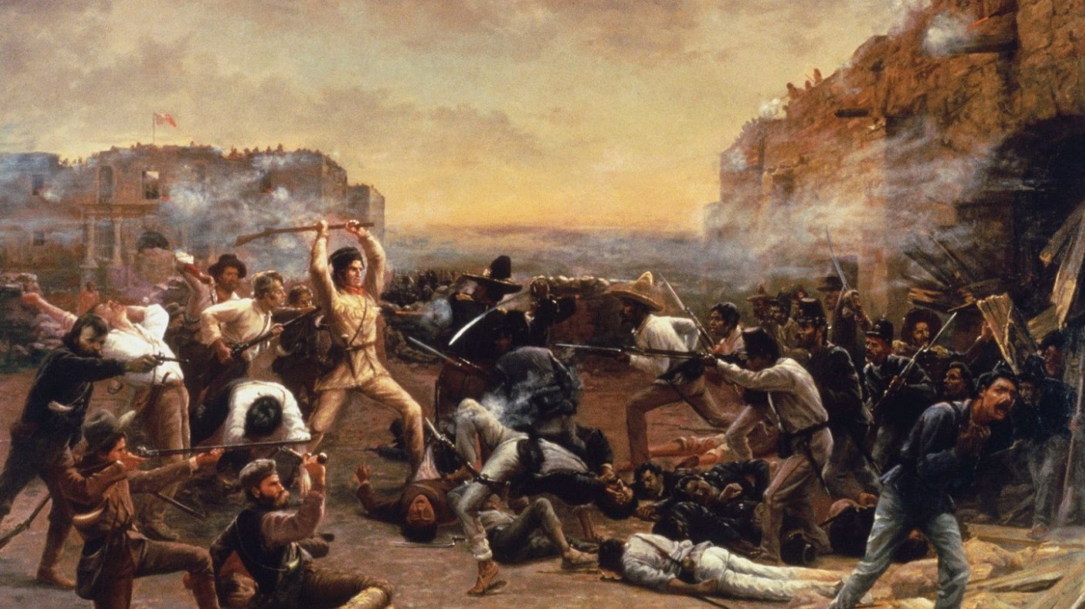 A 1903 painting by Robert Jenkins Onderdonk of the Battle of the Alamo.