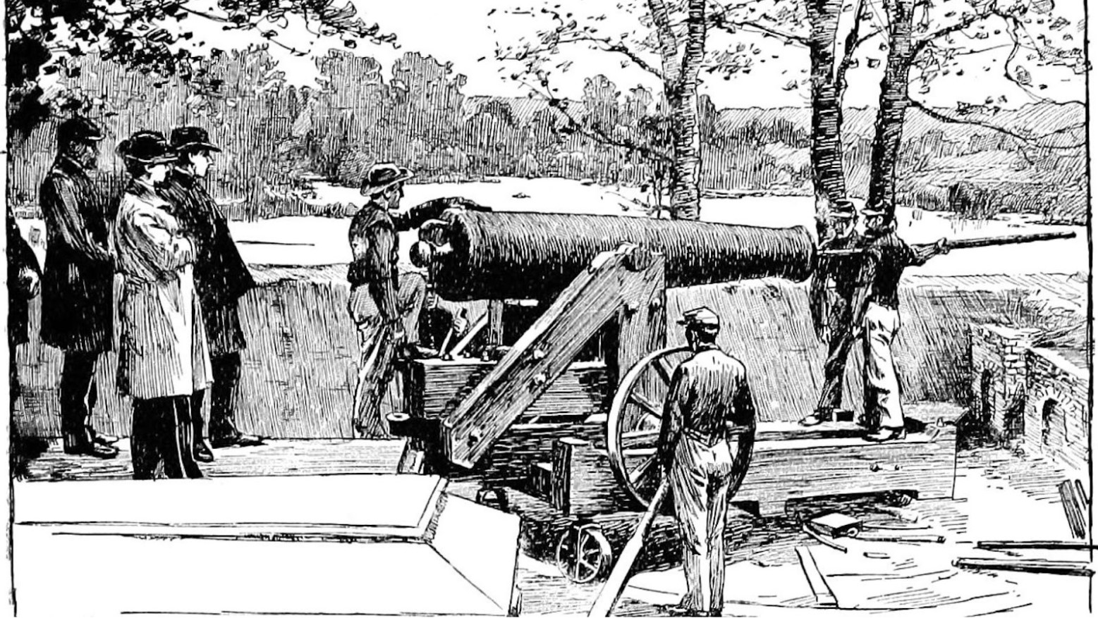 An engraving by George W. Peters showing the Confederate Army in Vicksburg.