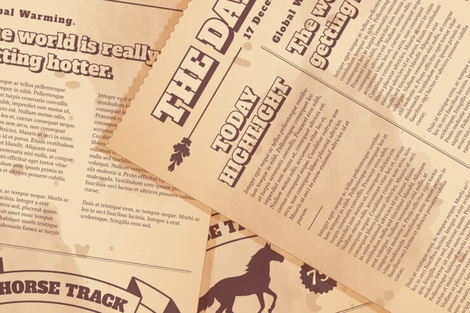 An image of an old newspaper which sits on a desk