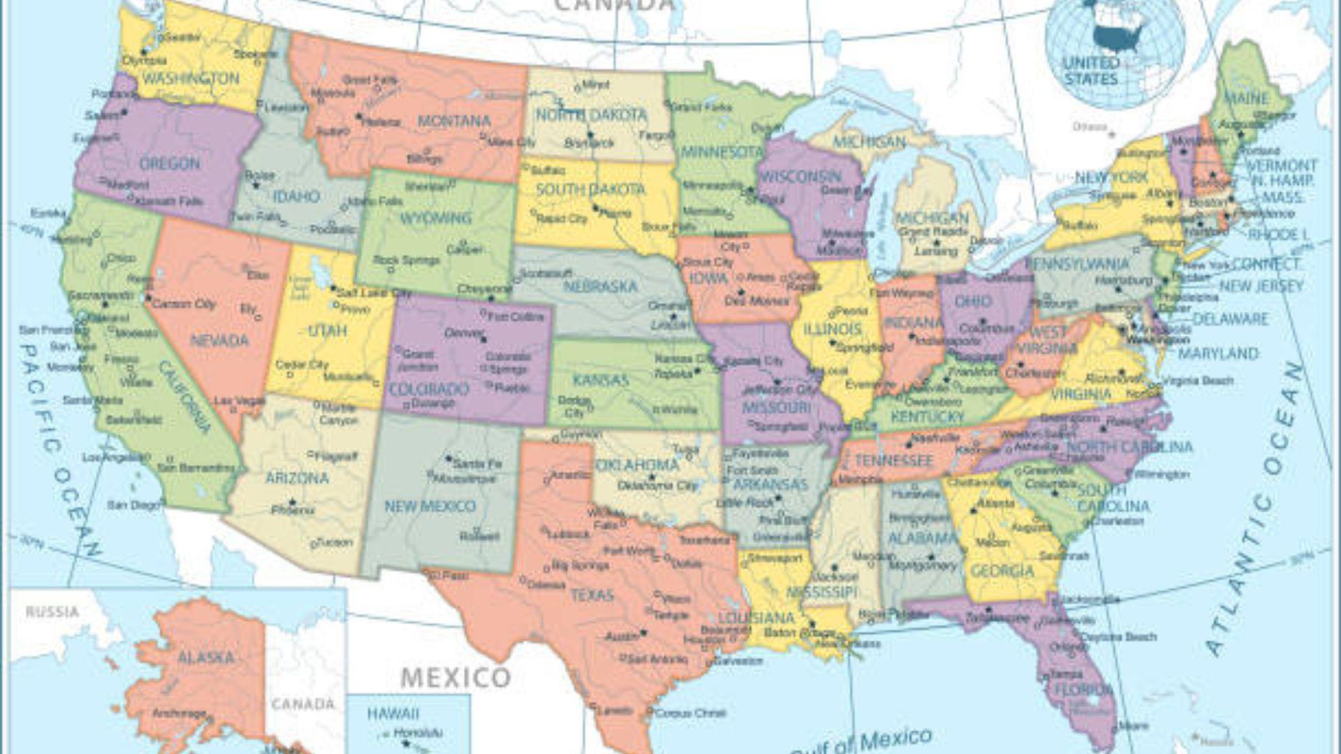Map of the United States of America