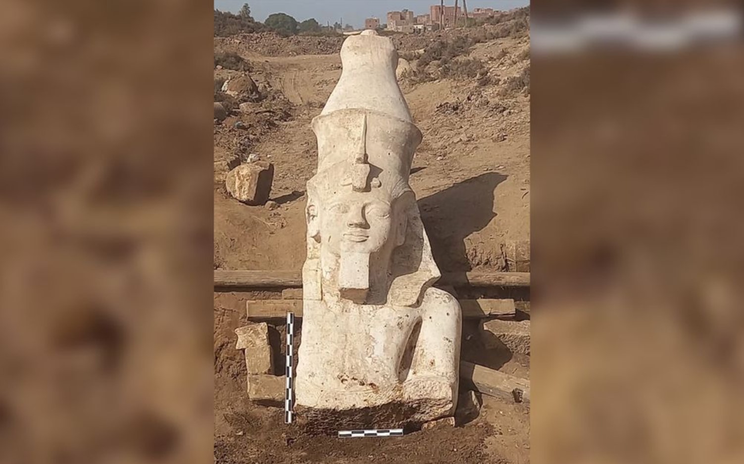 The statue of Ramses II discovered in modern-day el-Ashmunein