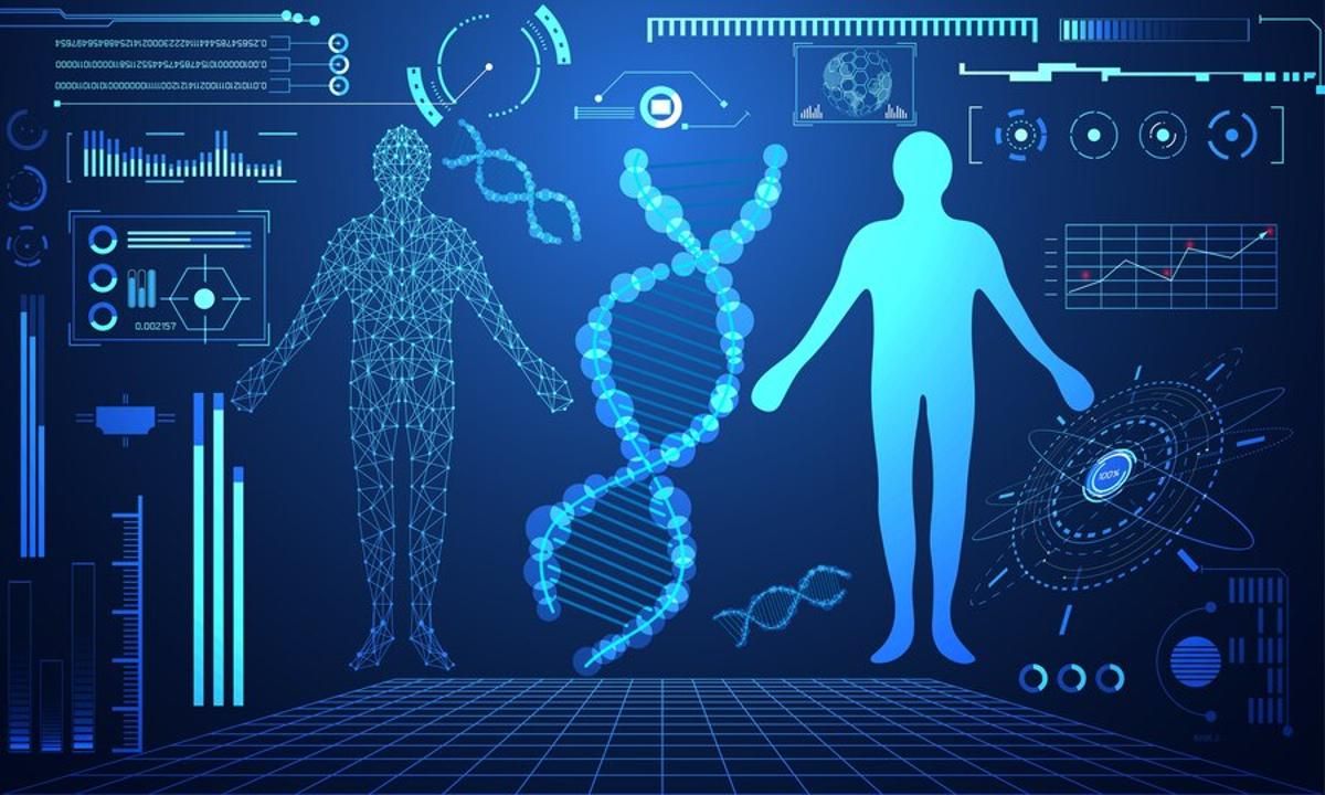 Digital illustration of the analysis of human DNA