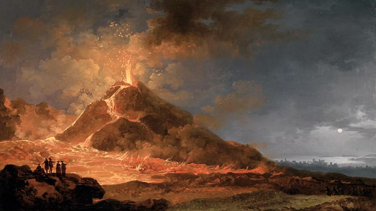 Illustration of the eruption of Mount Vesuvius in 79 CE