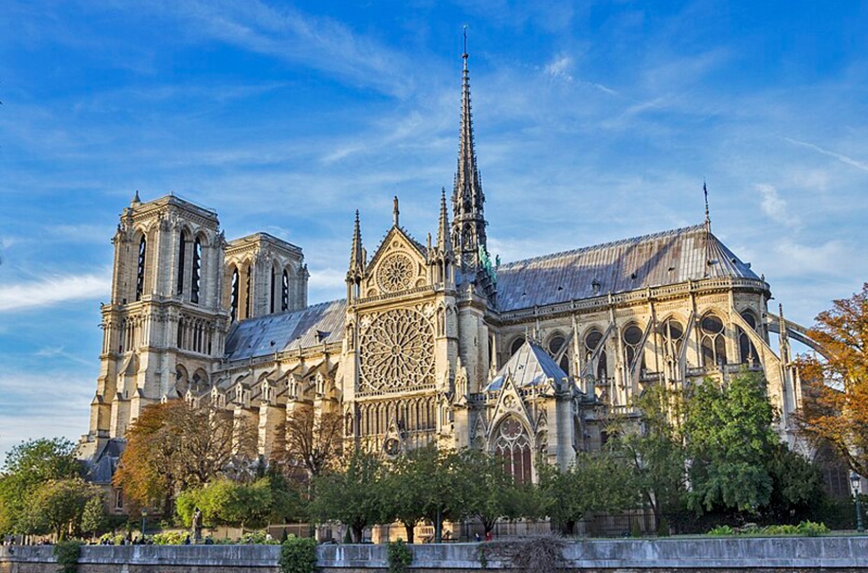 The great cathedral of Notre Dame in Paris, France before the Fire