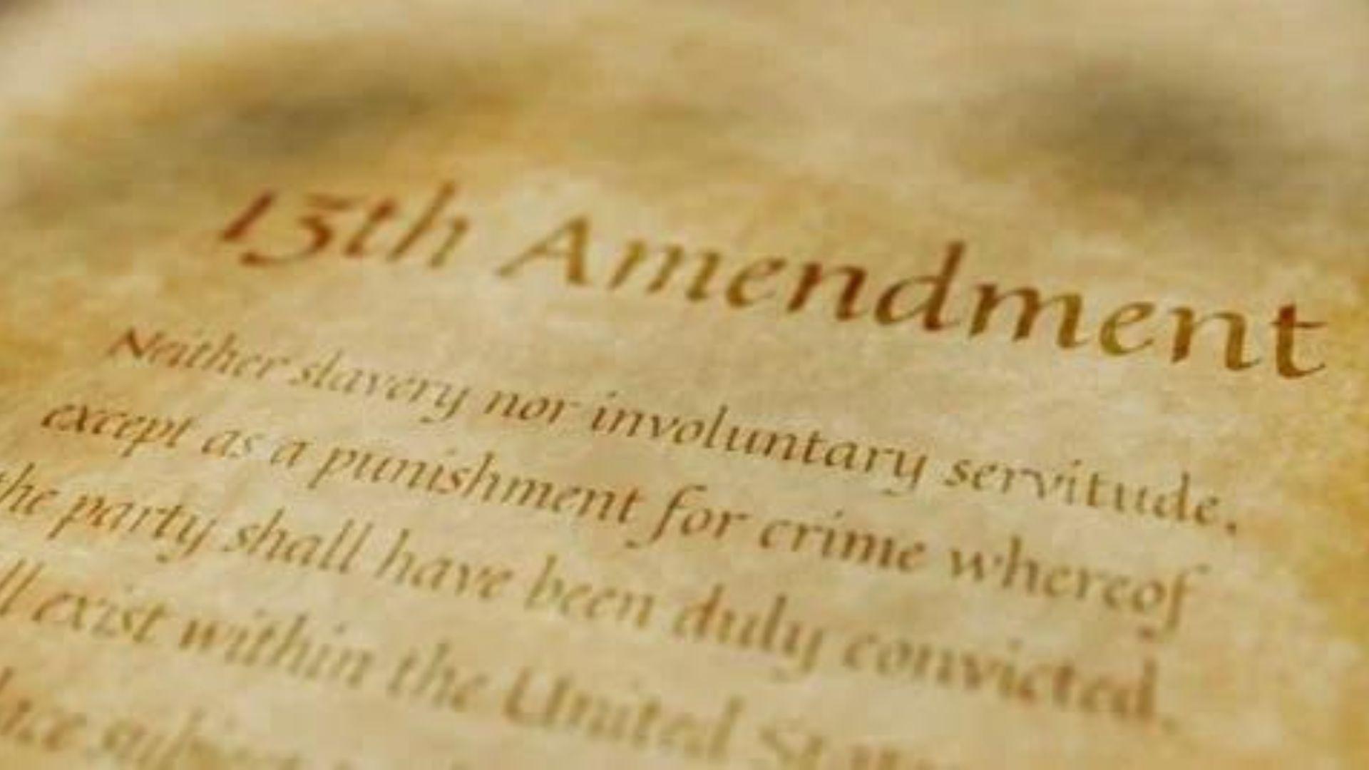 Photograph of the 13th amendment and the first few lines