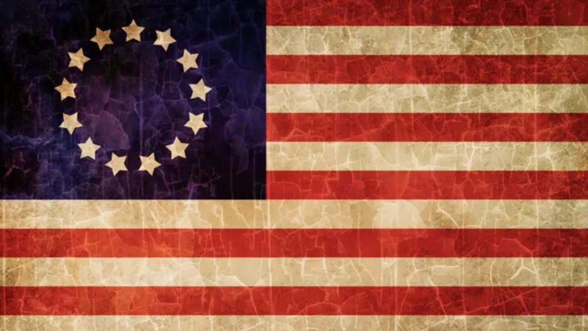 Digital illustration of the first flag of the United States