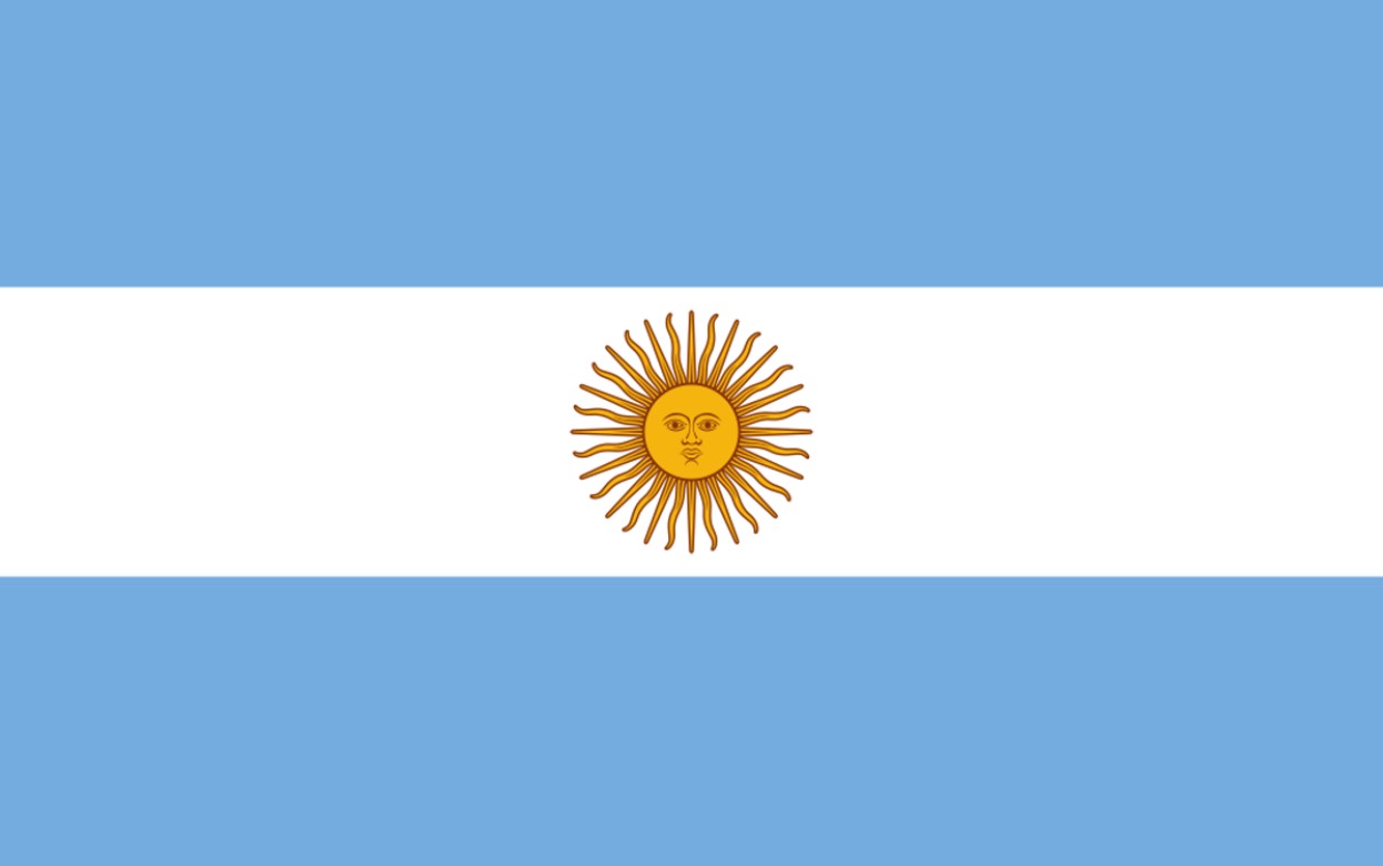 The official flag of Argentina