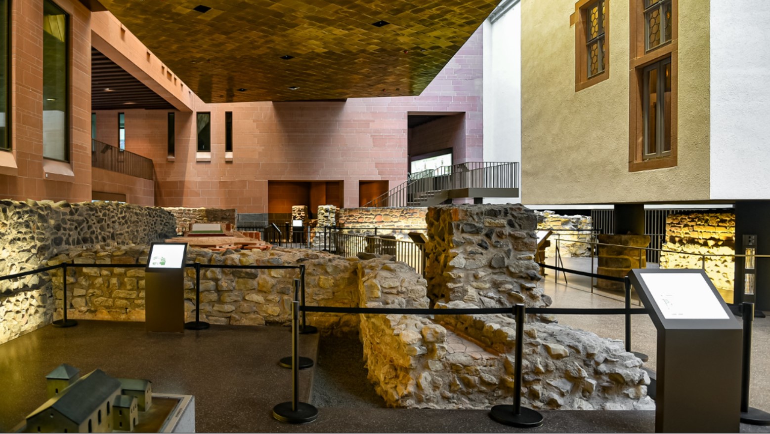 Displays at the Frankfurt Archaeological Museum in Germany
