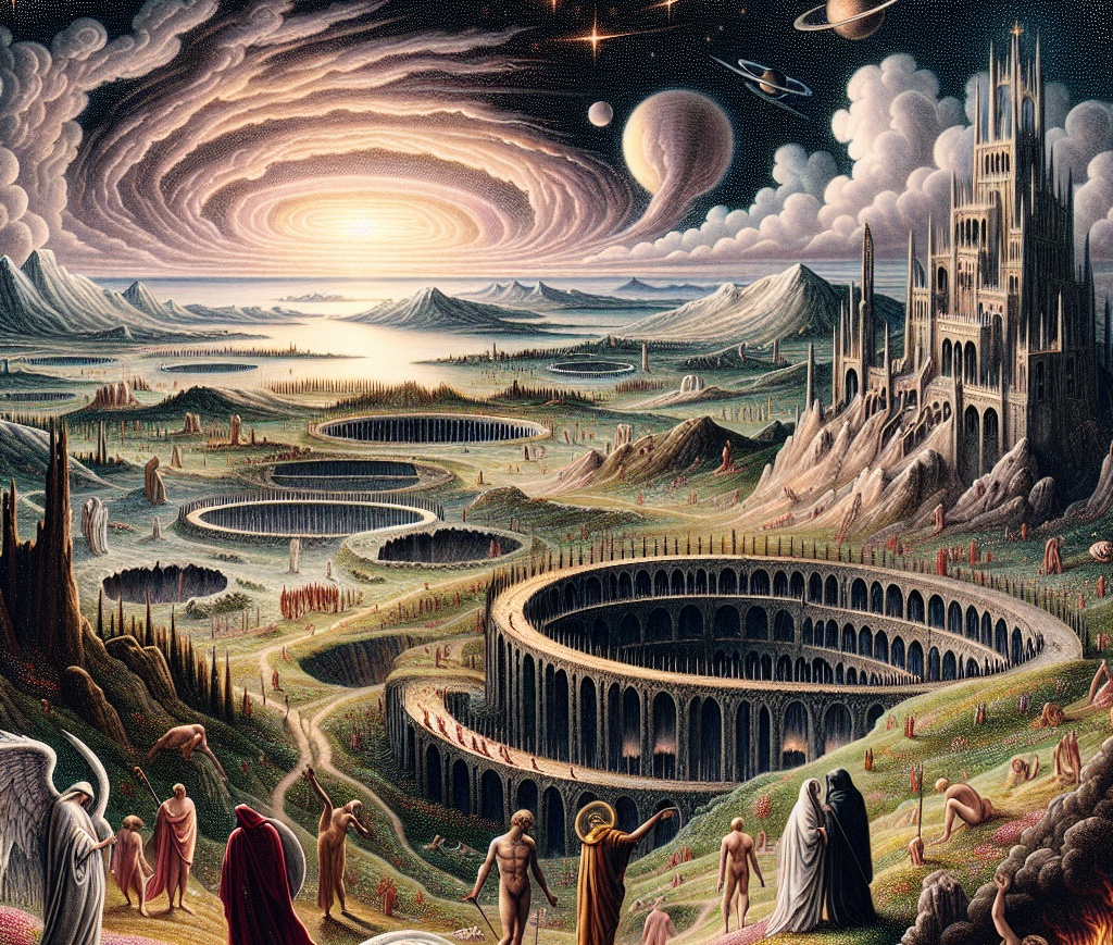 Generate 8 images of the first circle of Inferno, Limbo, from Dante's Divine Comedy