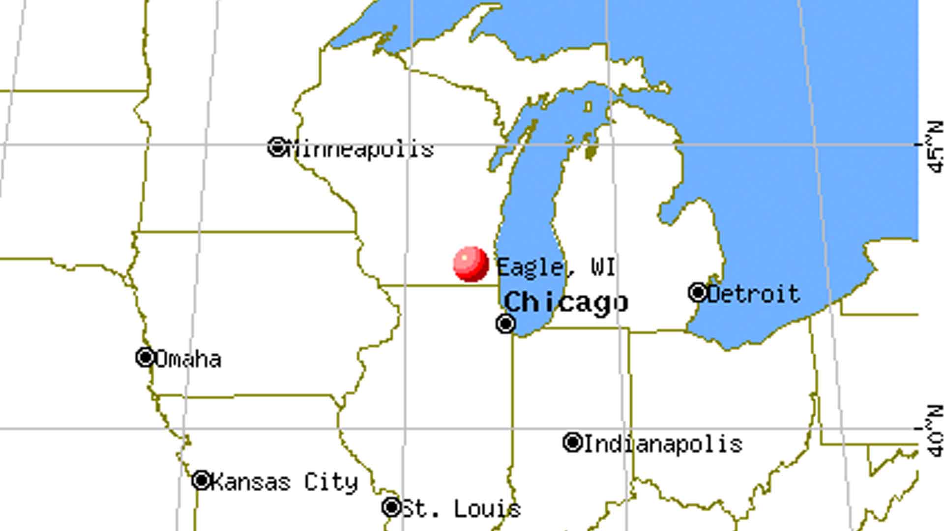 Eagle, WI pinned on a map