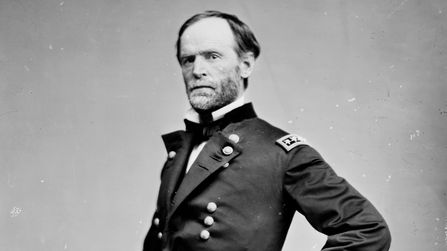 A portrait photograph of William Tecumseh Sherman during the Civil War.