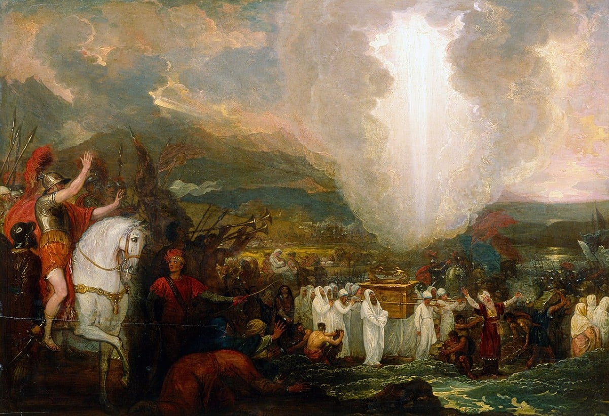 An picture of the Israelites carrying the Ark of the Covenant
