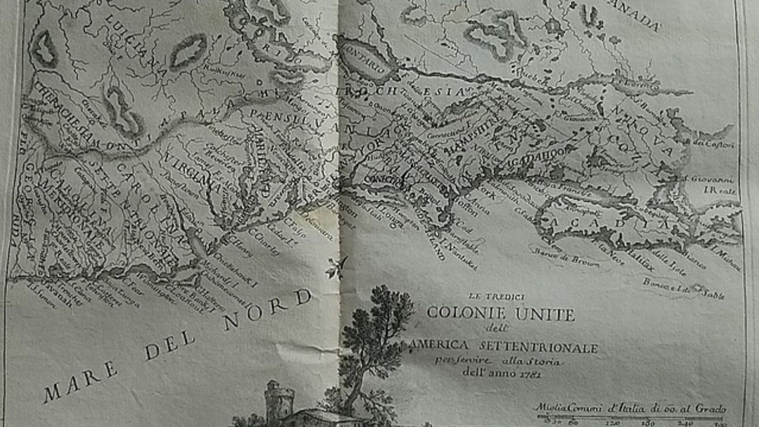 A map of the thirteen American colonies from 1781.