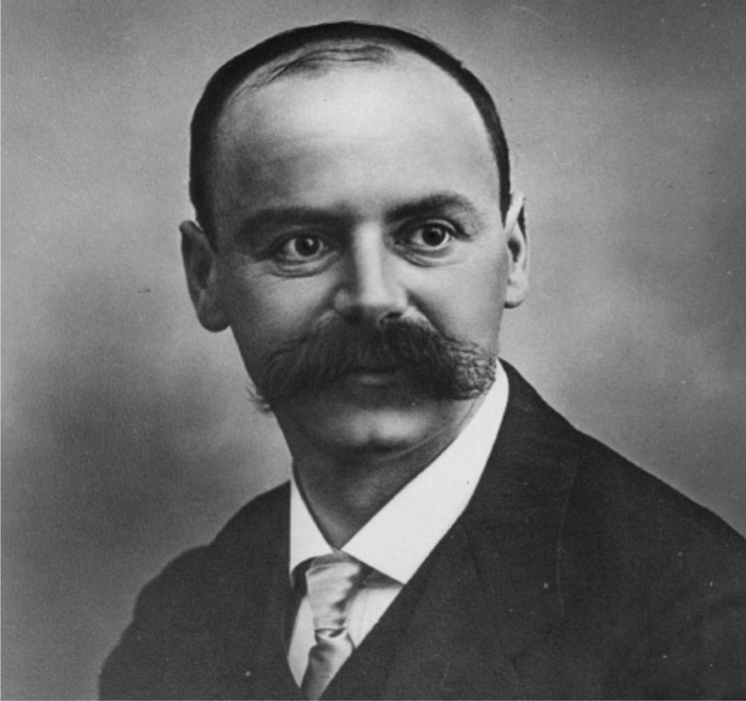 A black-and-white image of a German physicist Karl Schwarzschild