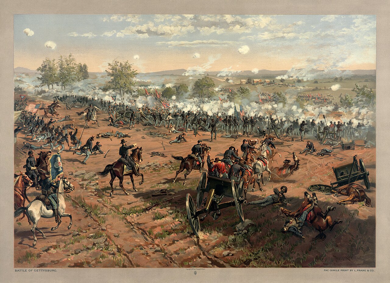 A painting depicting the Battle of Gettysburg
