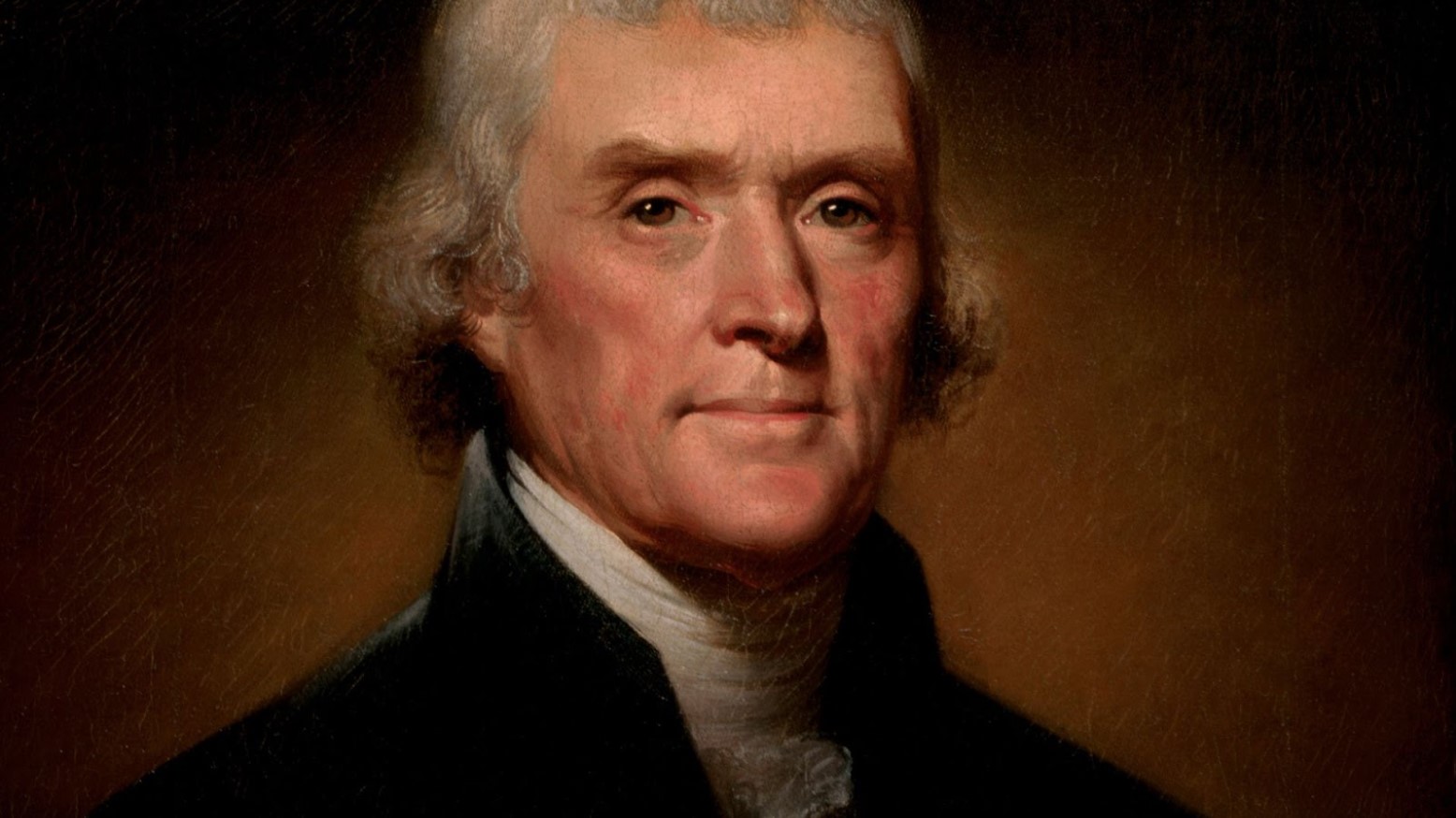 The official White House portrait of Thomas Jefferson.