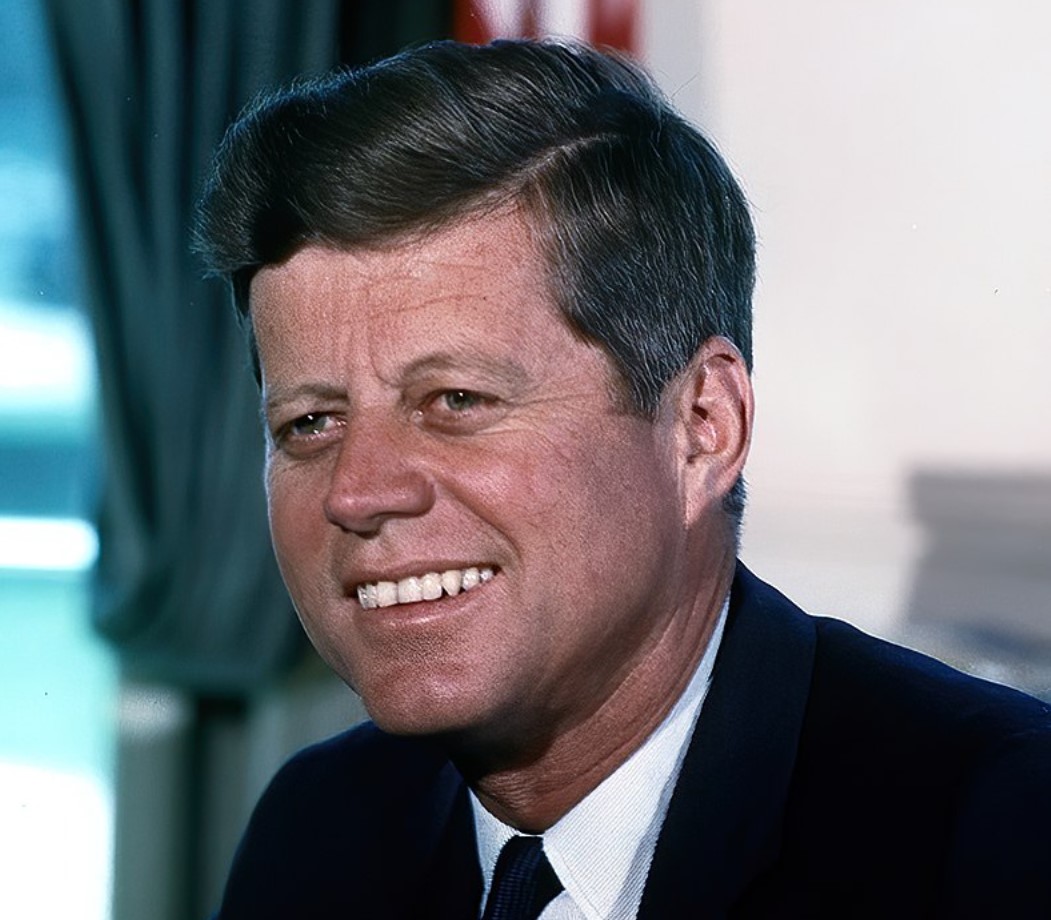An image of John F. Kennedy in the Oval Office