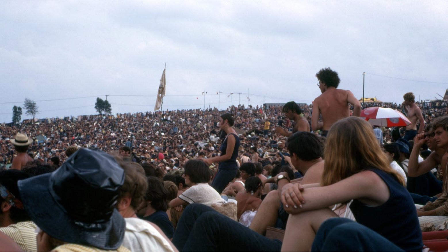 A huge crowd at Woodstock in 1969.