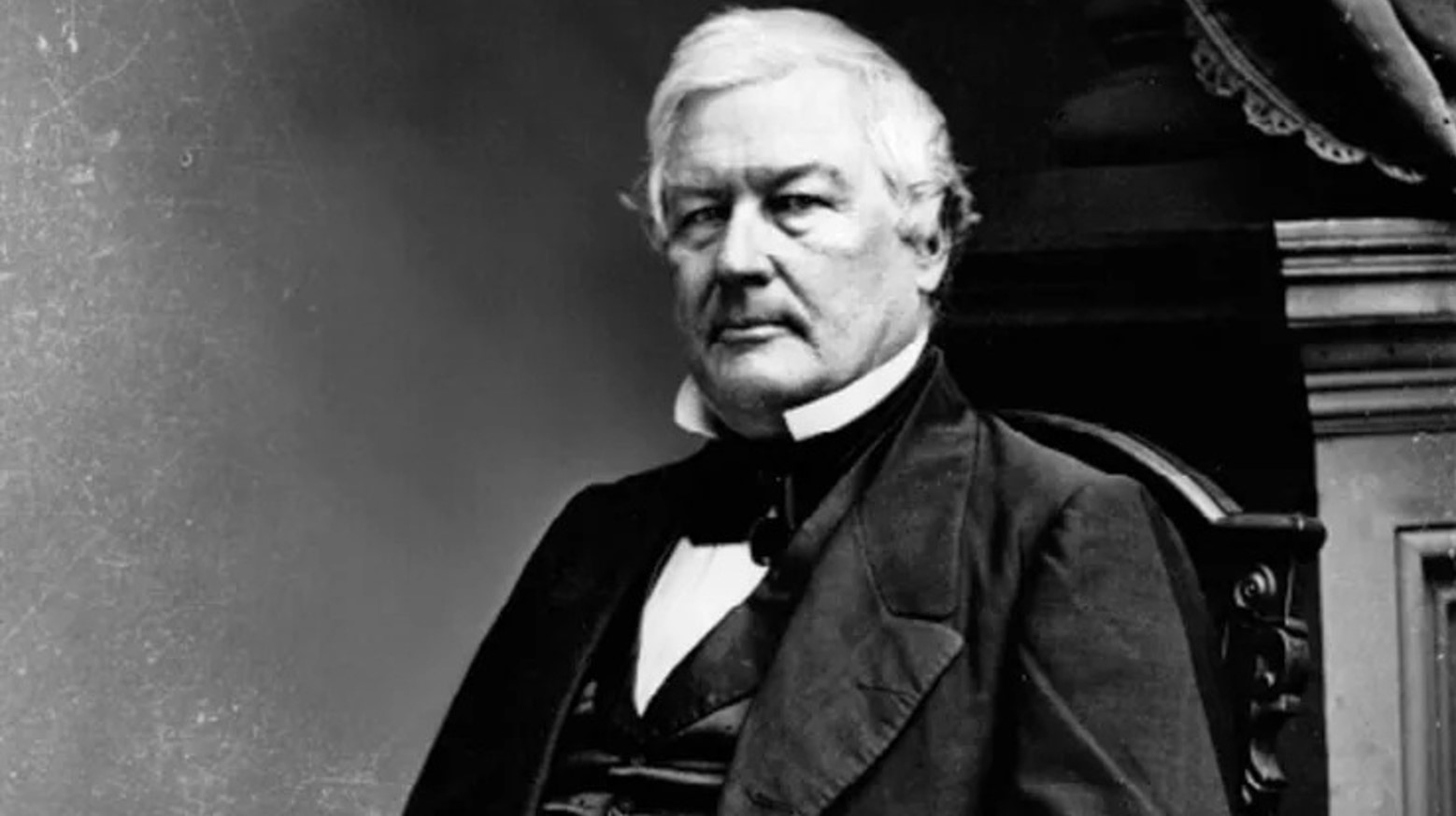 Black and white photograph of former US president Millard Fillmore