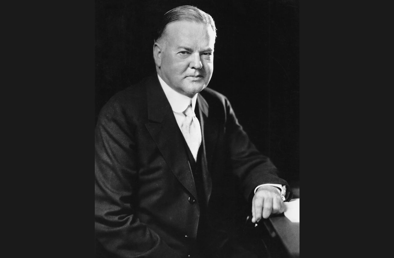 Black and white photograph of American President Herbert Hoover