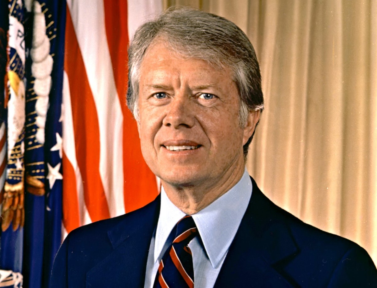 A portrait of former US President Jimmy Carter