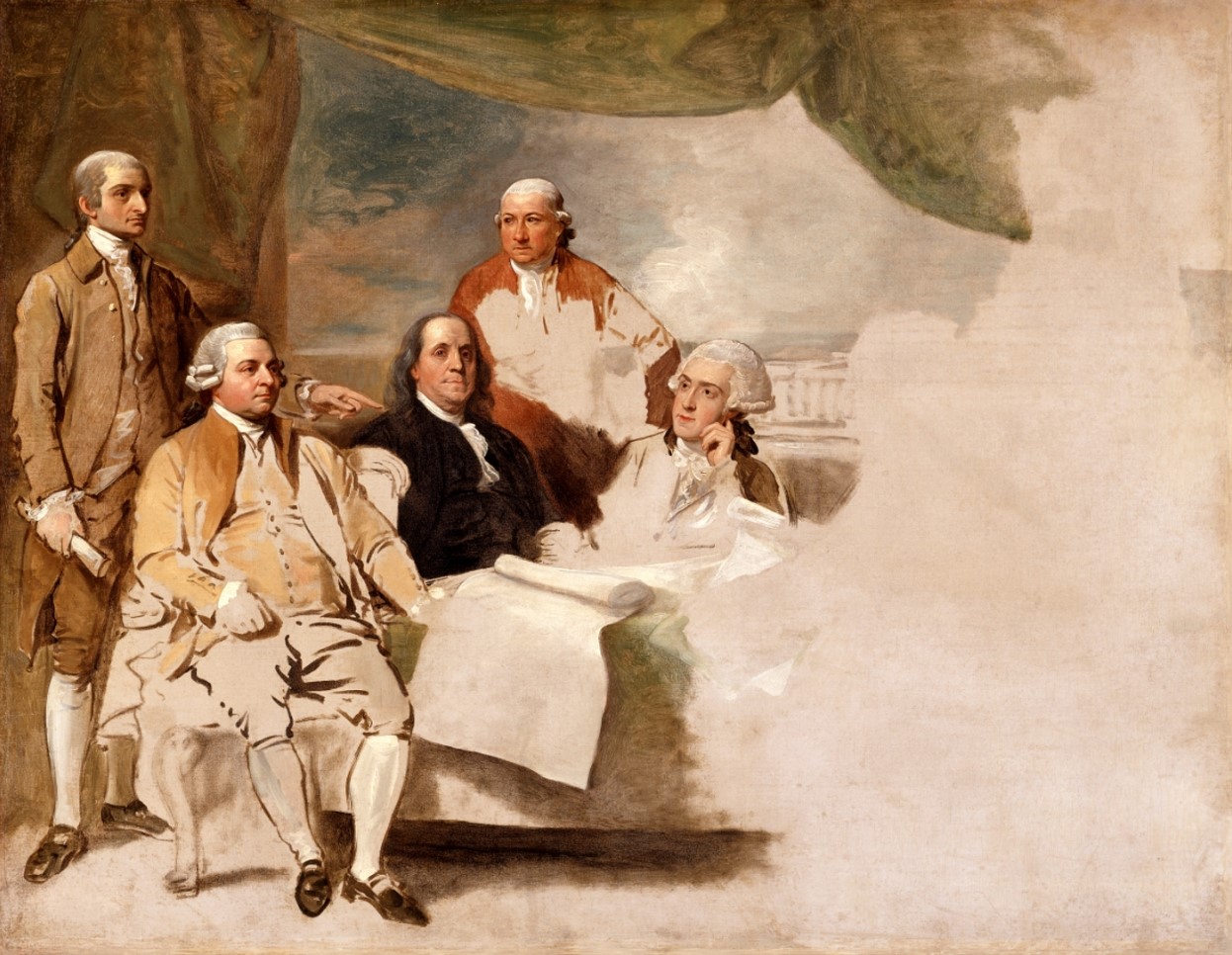 Painting of the signing of the Treaty of Paris by Benjamin West, 1783