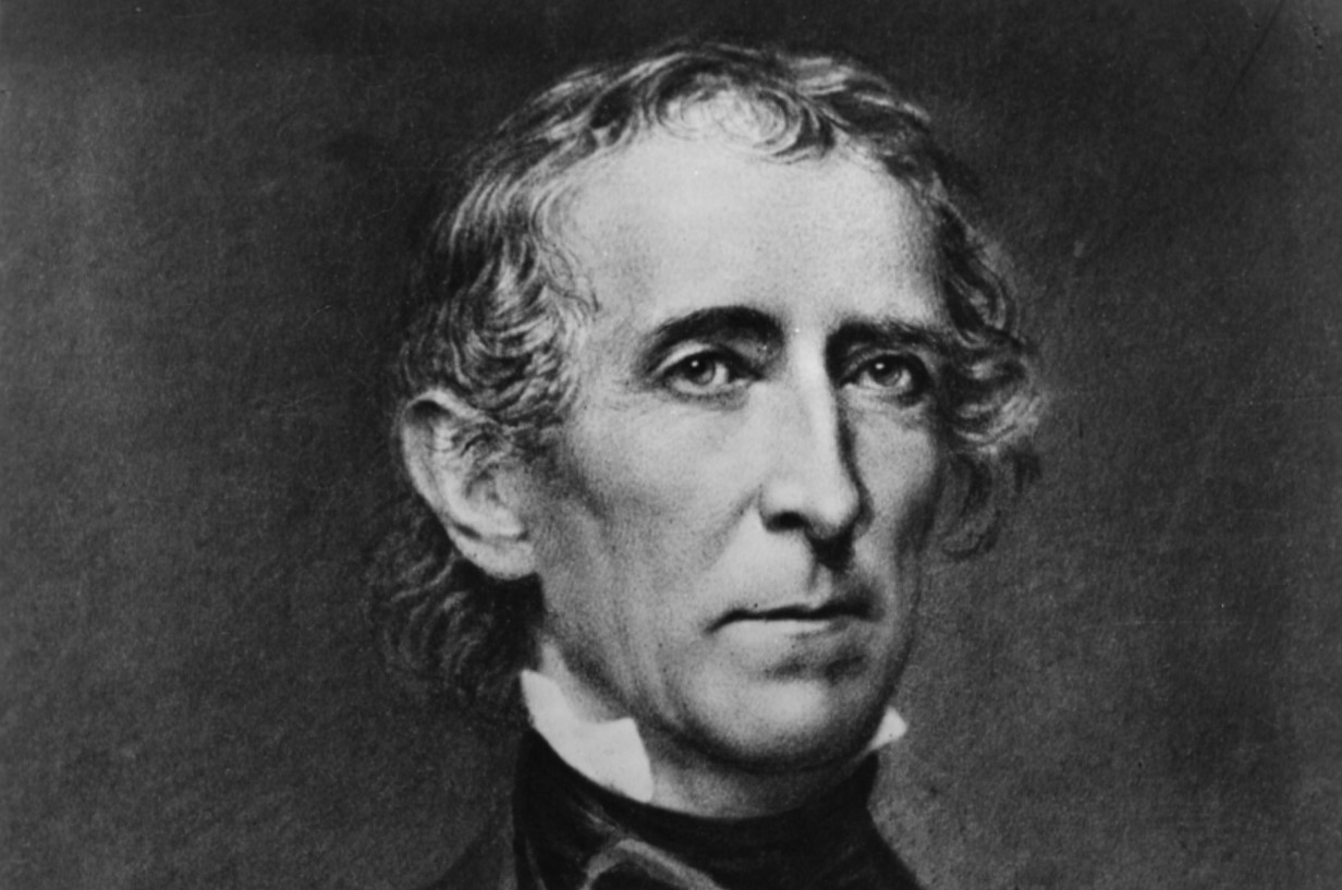 Black and white photograph of former US president John Tyler