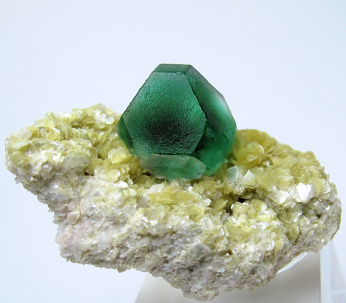 An image of a large green fluorite crystal