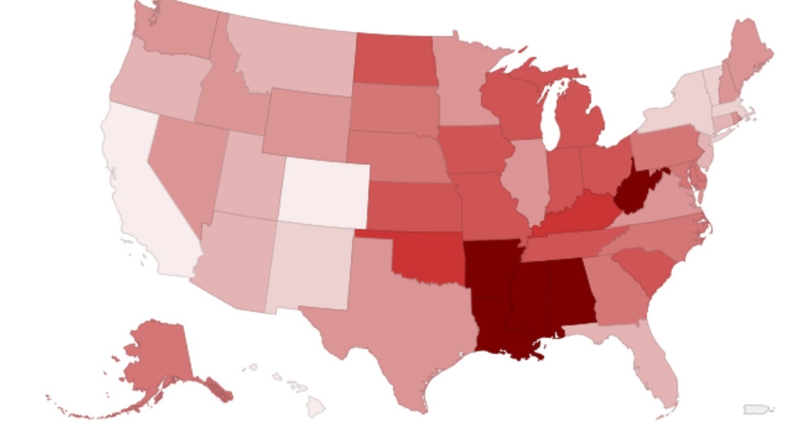 A map of the US.